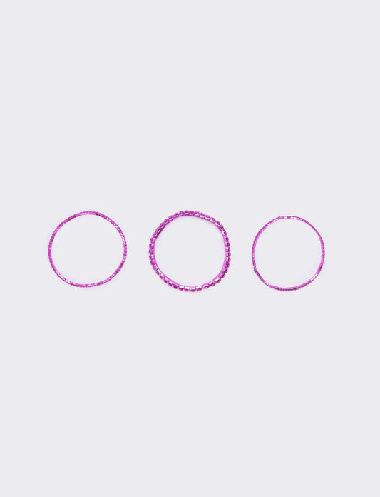 Elastic bracelet with rhinestones - Pink