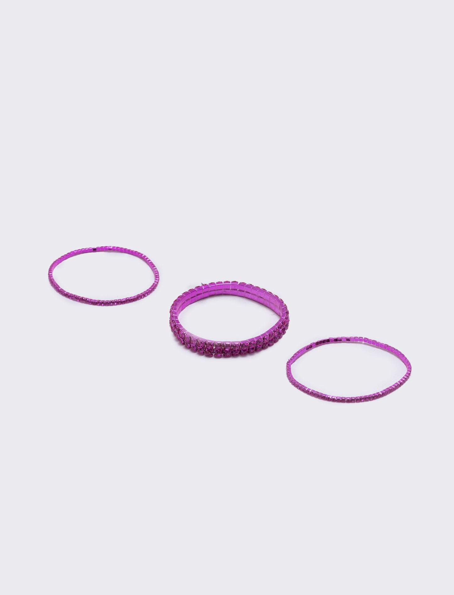 Elastic bracelet with rhinestones - Pink