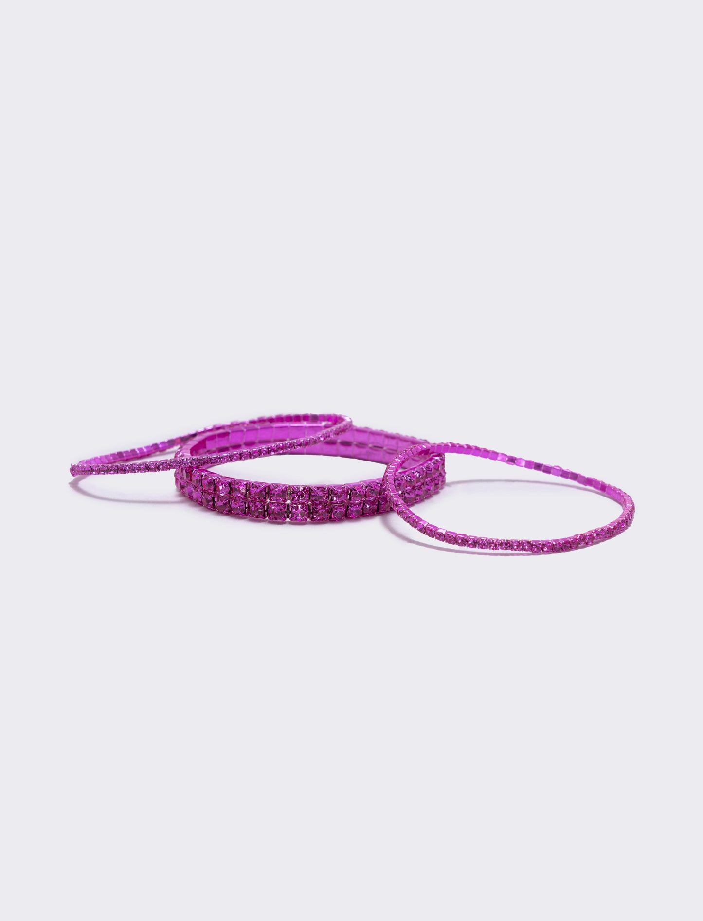 Elastic bracelet with rhinestones - Pink