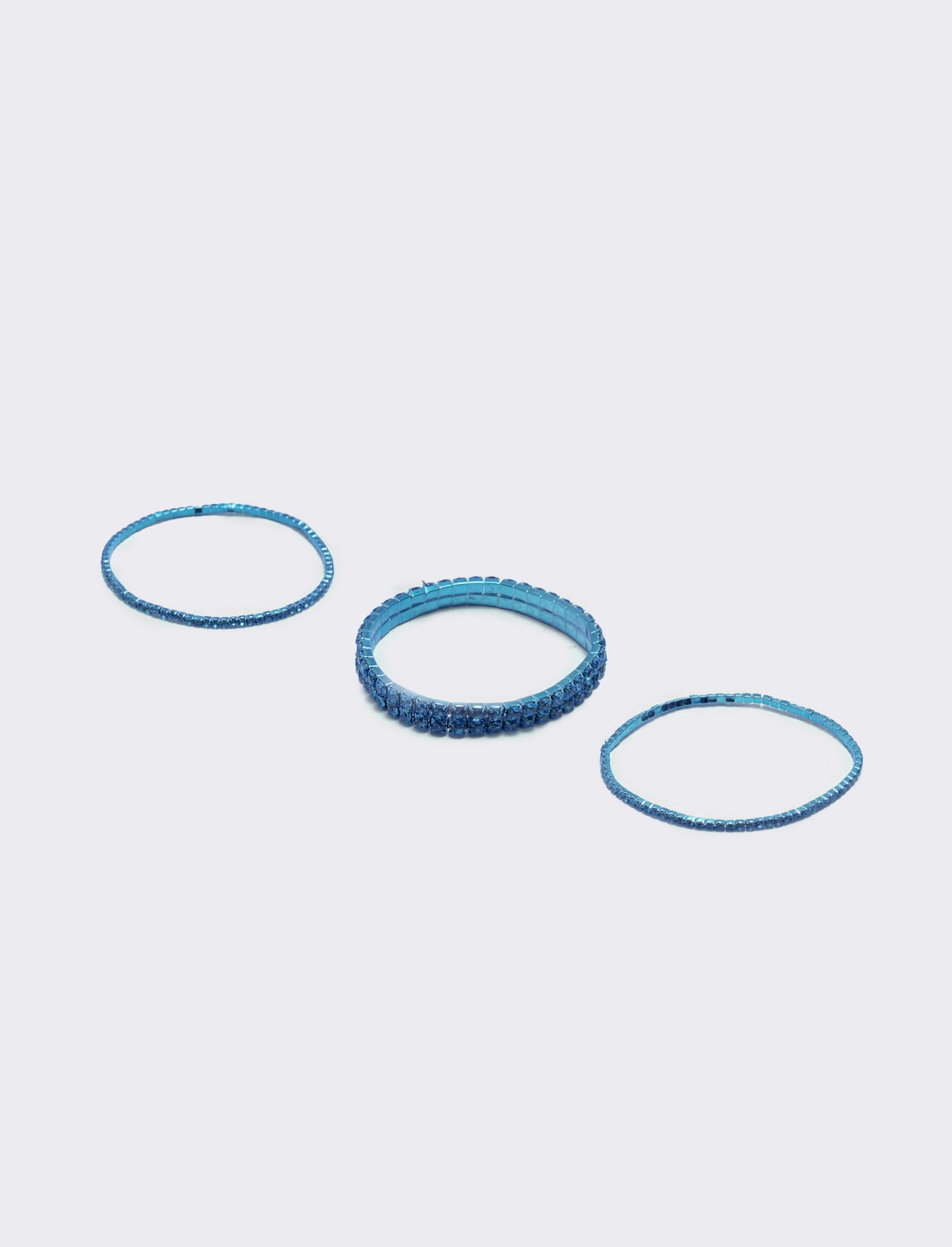 Bracciale elastico con strass - Turchese