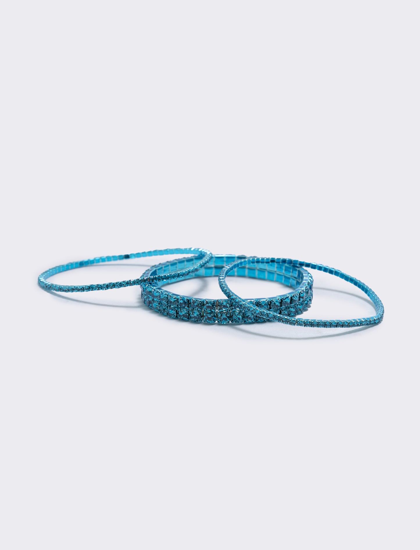 Bracciale elastico con strass - Turchese
