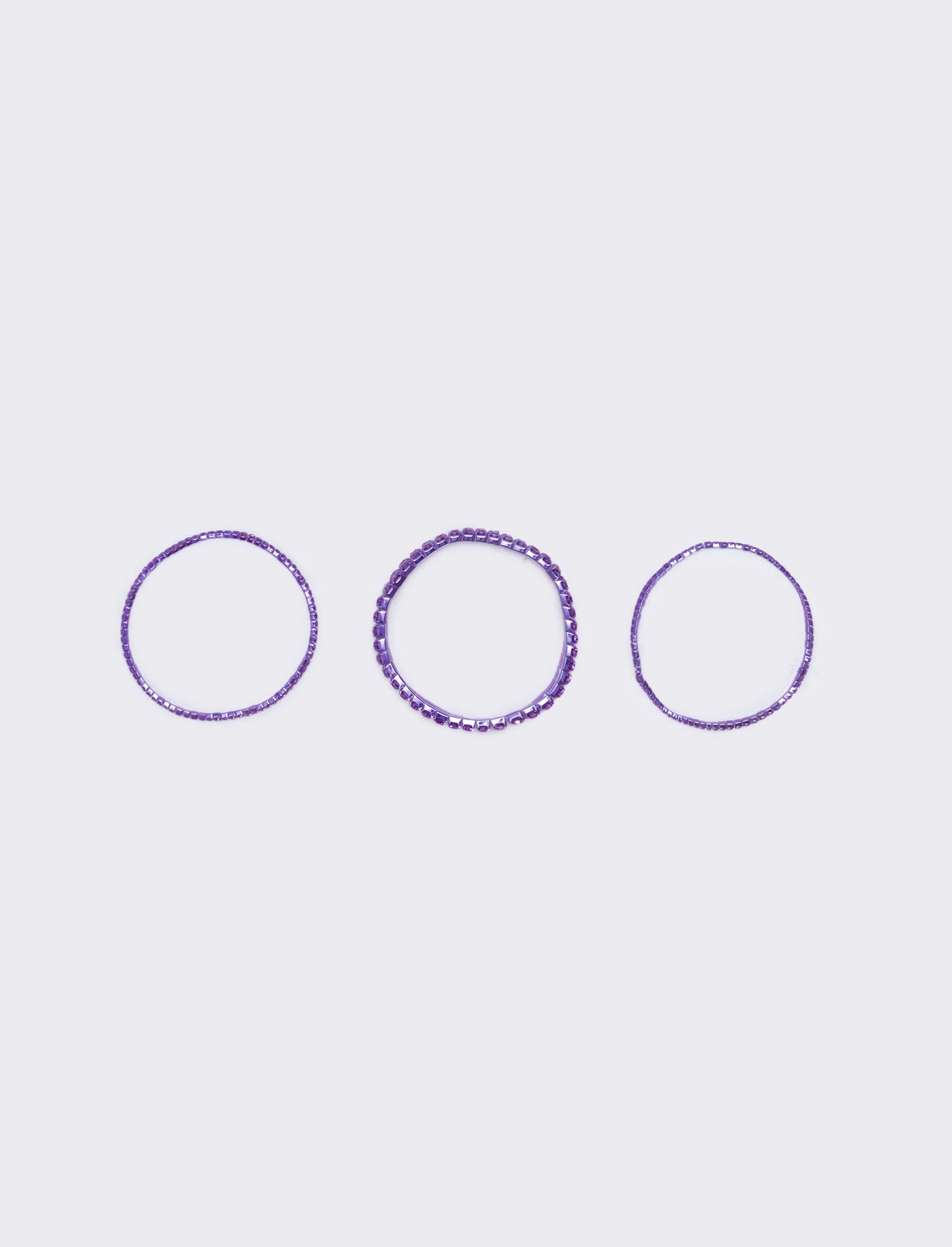 Elastic bracelet with rhinestones - Purple