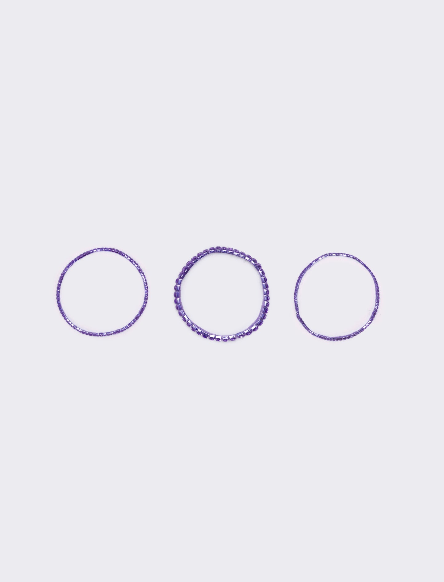 Elastic bracelet with rhinestones - Purple