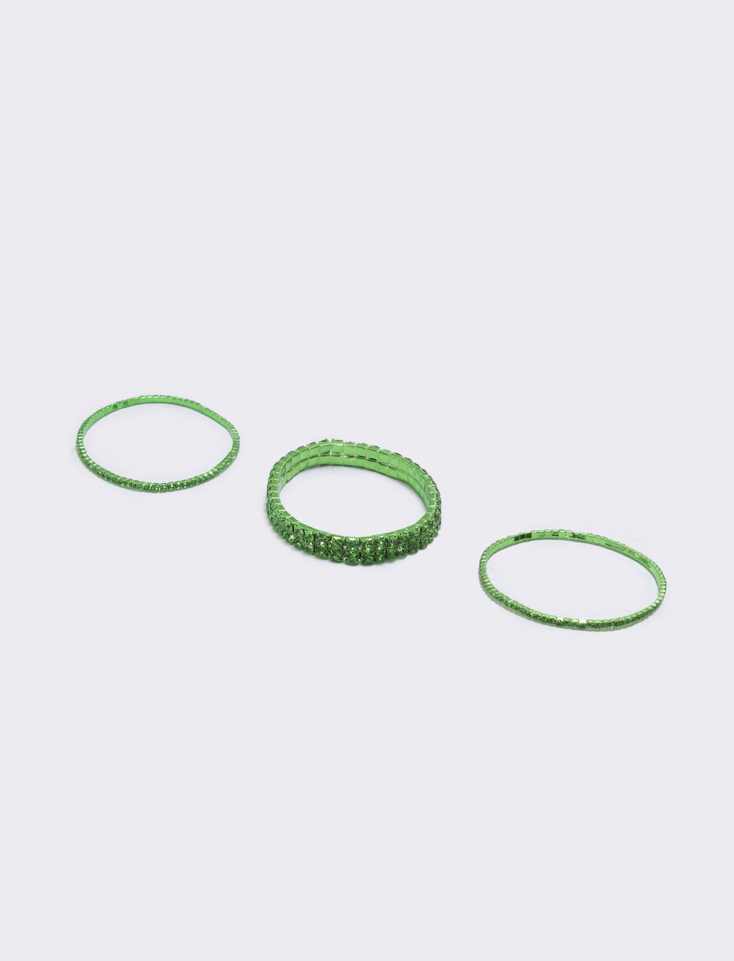 Elastic bracelet with rhinestones - Green