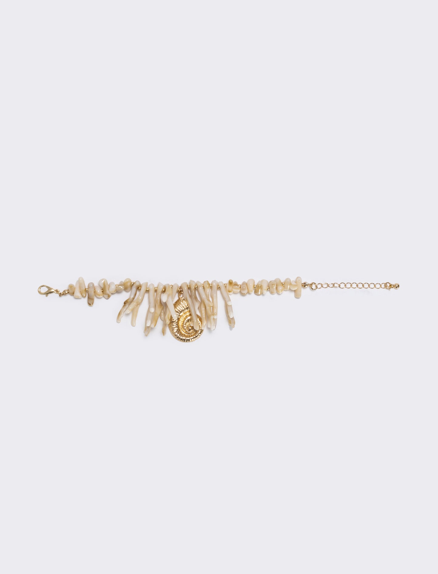 Bracelet in coral and shell - Beige