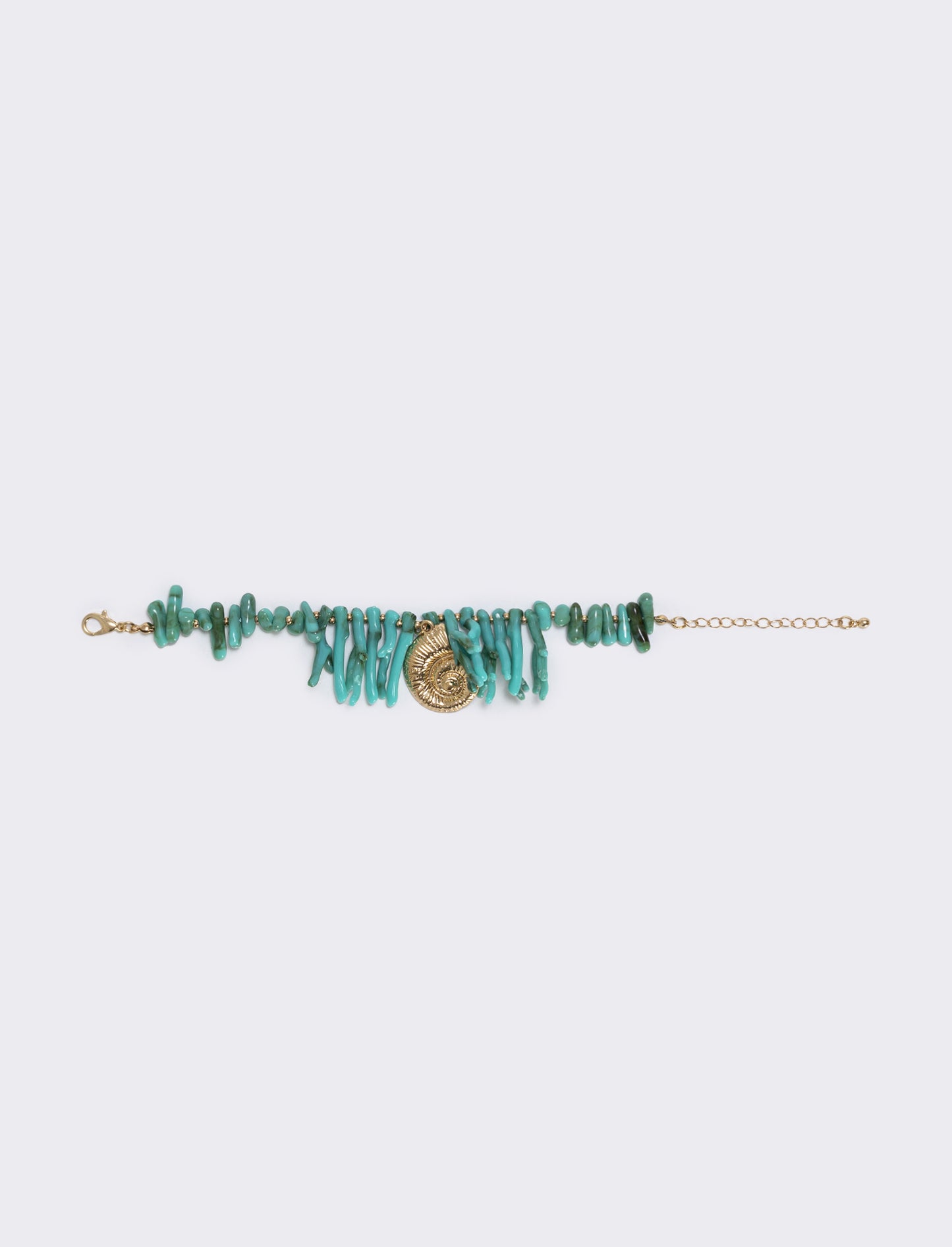 Bracciale in coralli e conchiglia - Verde acqua