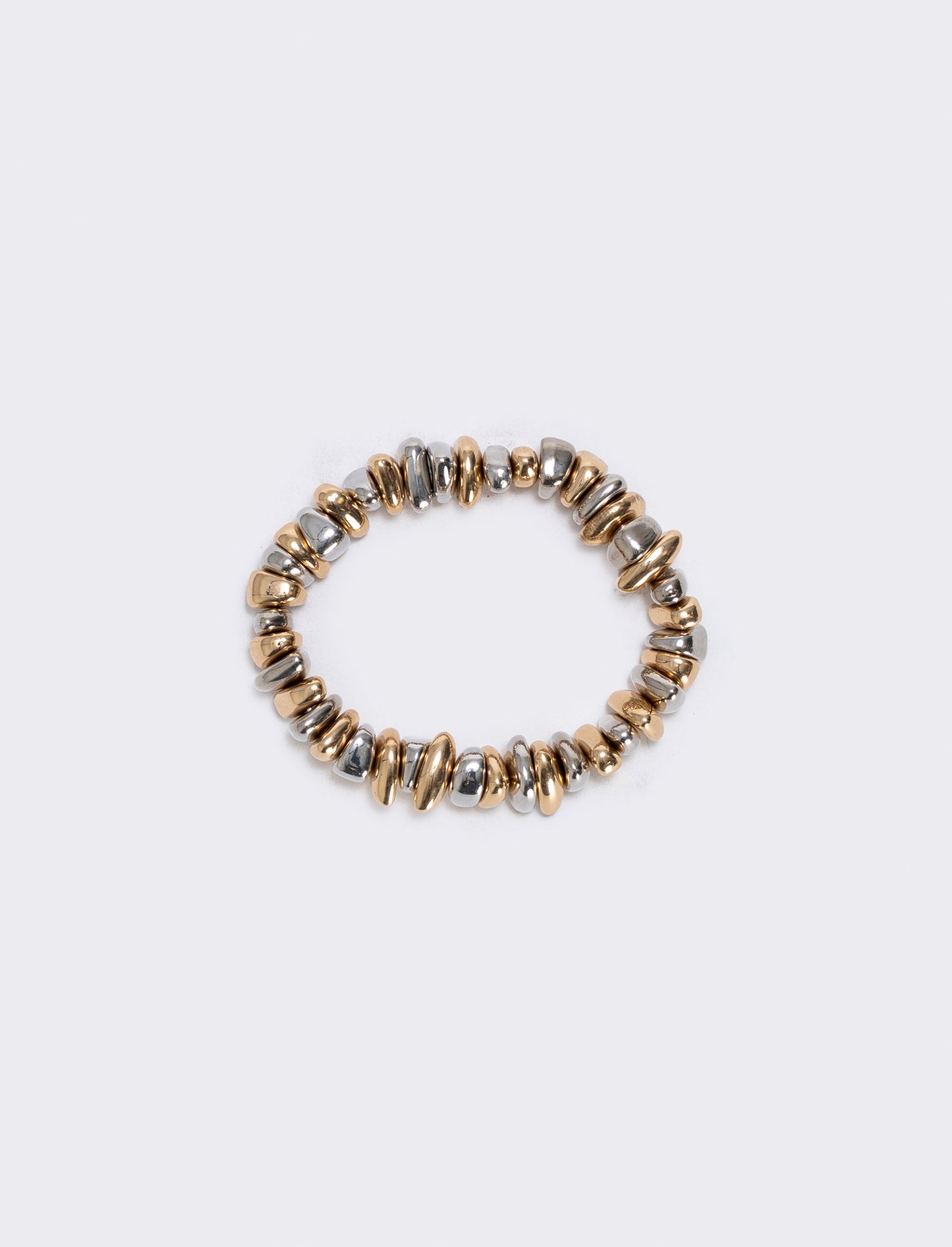 Bracciale elastico con pepite asimmetriche - Oro