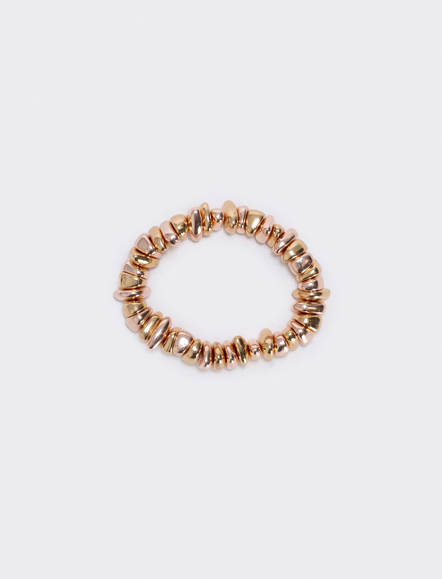 Bracciale elastico con pepite asimmetriche - Oro rosa