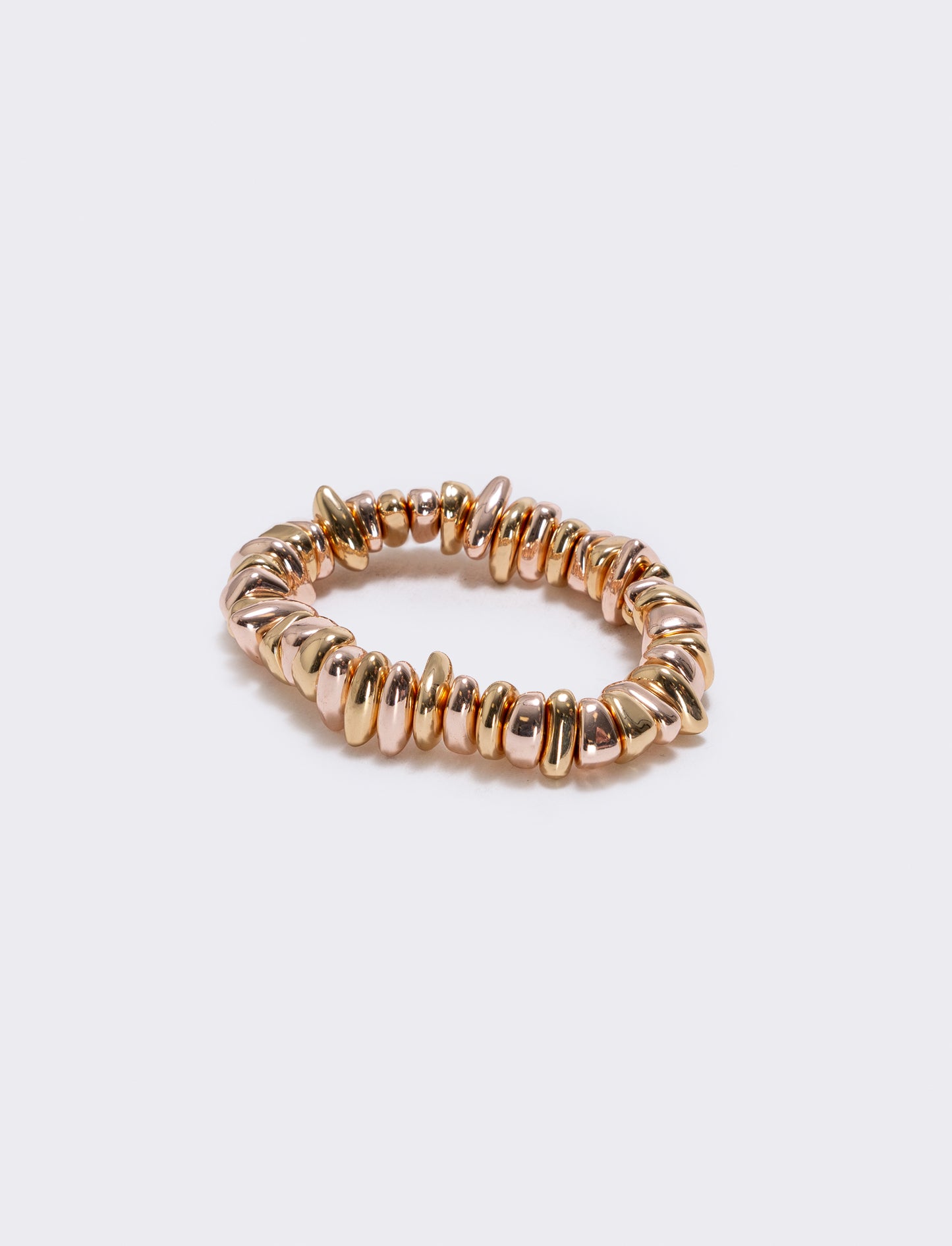 Bracciale elastico con pepite asimmetriche - Oro rosa