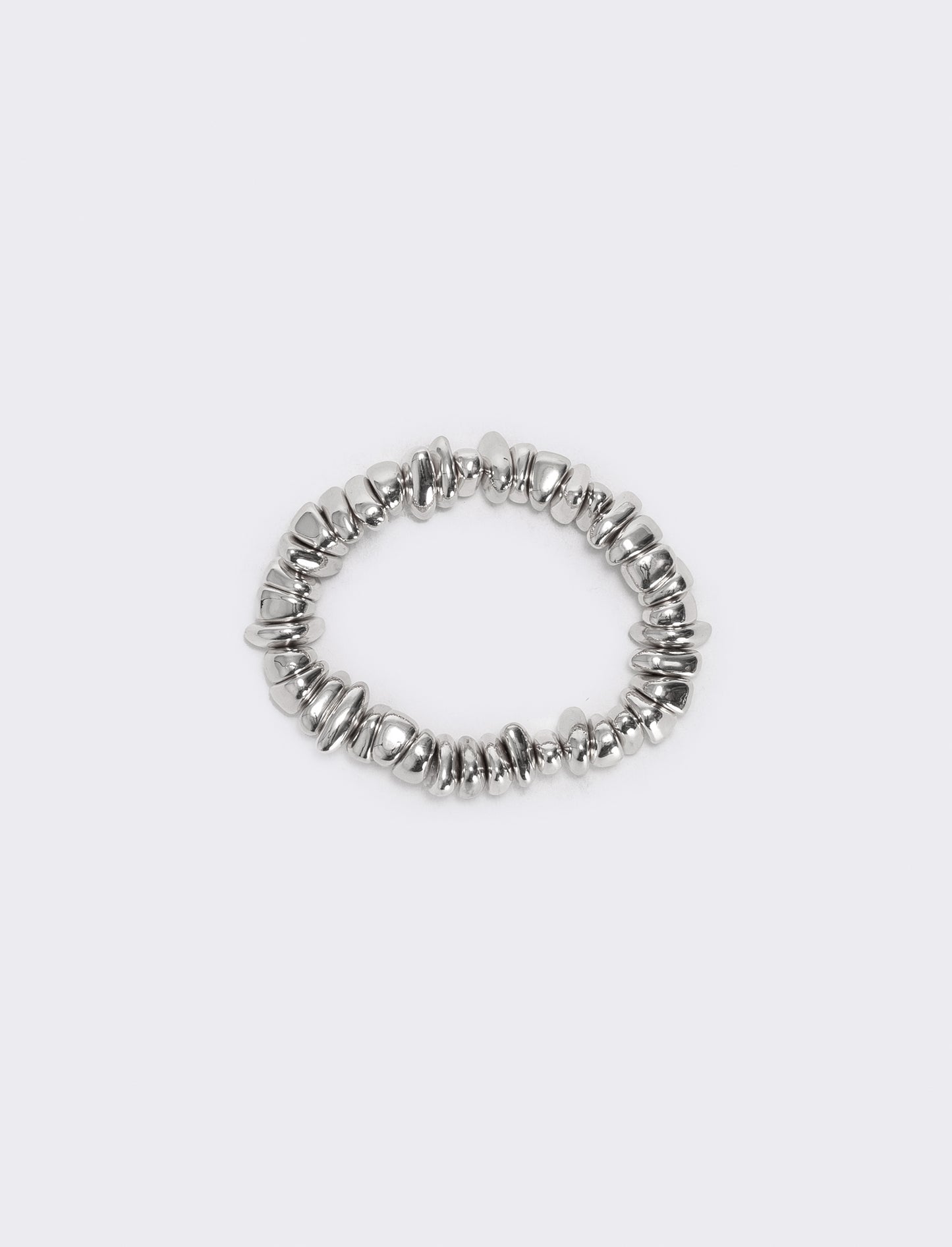 Bracciale elastico con pepite asimmetriche - Argento