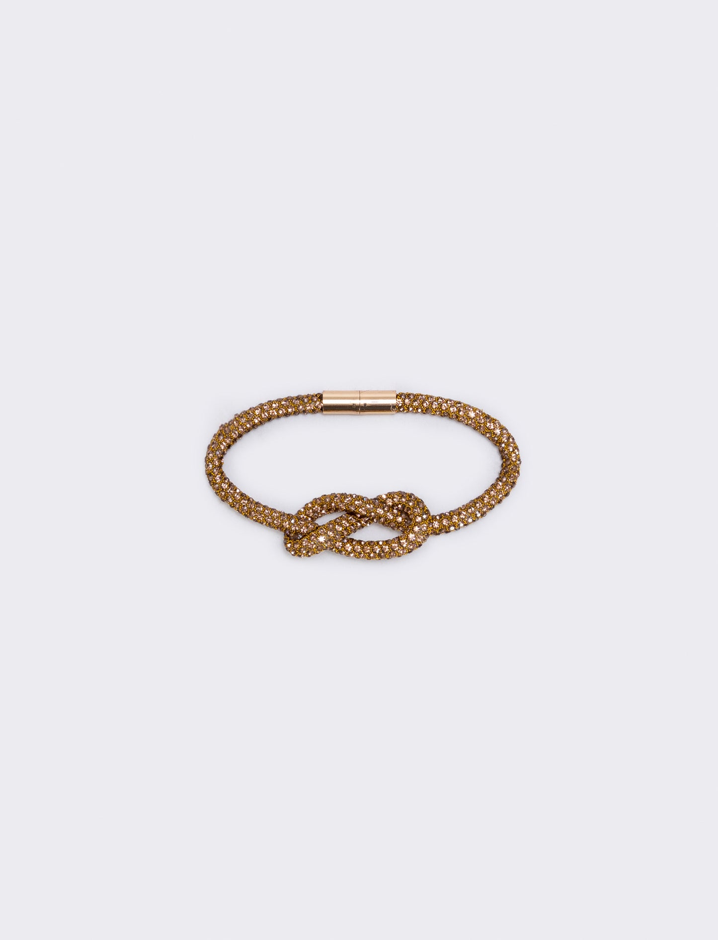 Bracciale strass con nodo tubolare - Marrone
