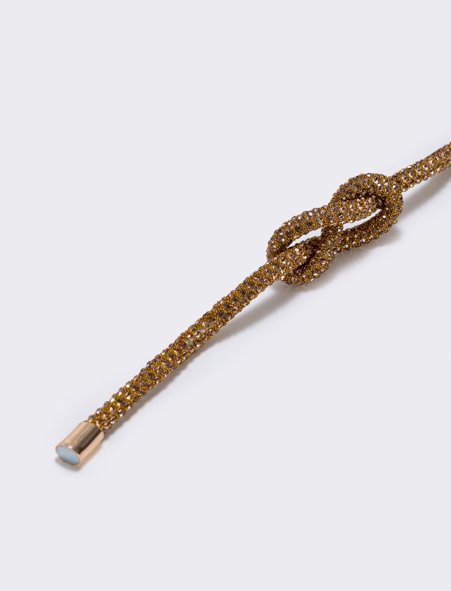 Bracciale strass con nodo tubolare - Marrone