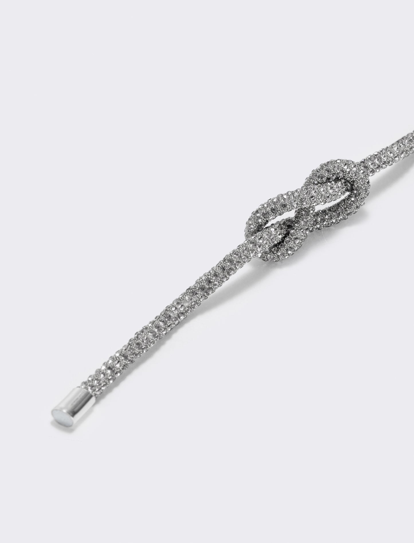 Bracciale strass con nodo tubolare - Trasparente