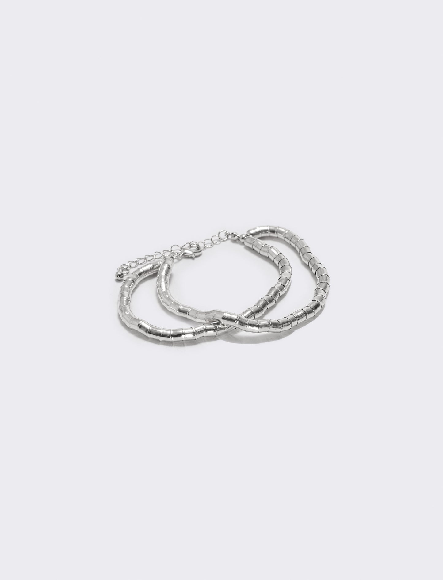 Bracciale doppio filo effetto snake - Argento