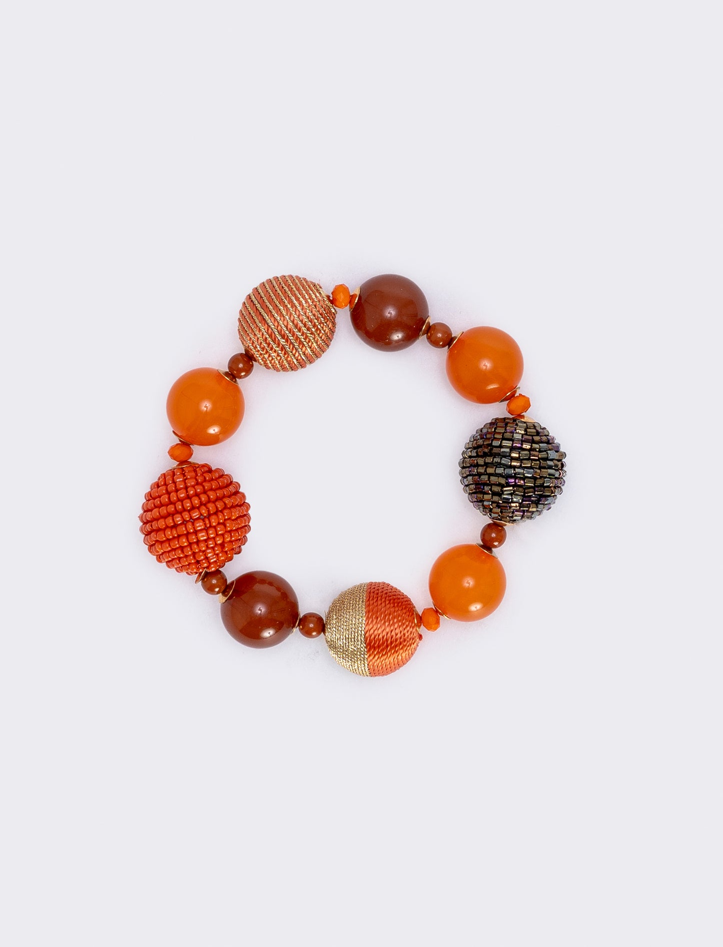 Elastic bracelet with bead spheres - Orange