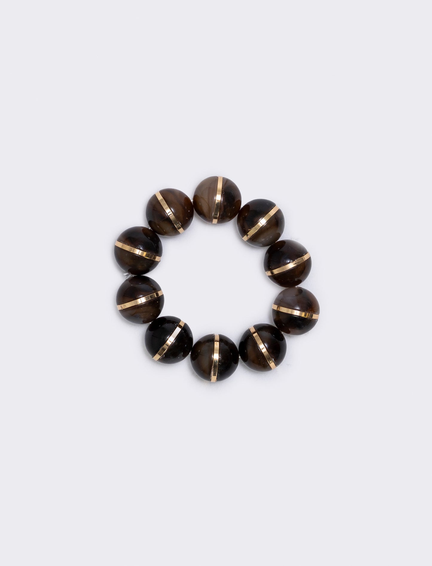 Elastic bracelet with stone beads - Brown