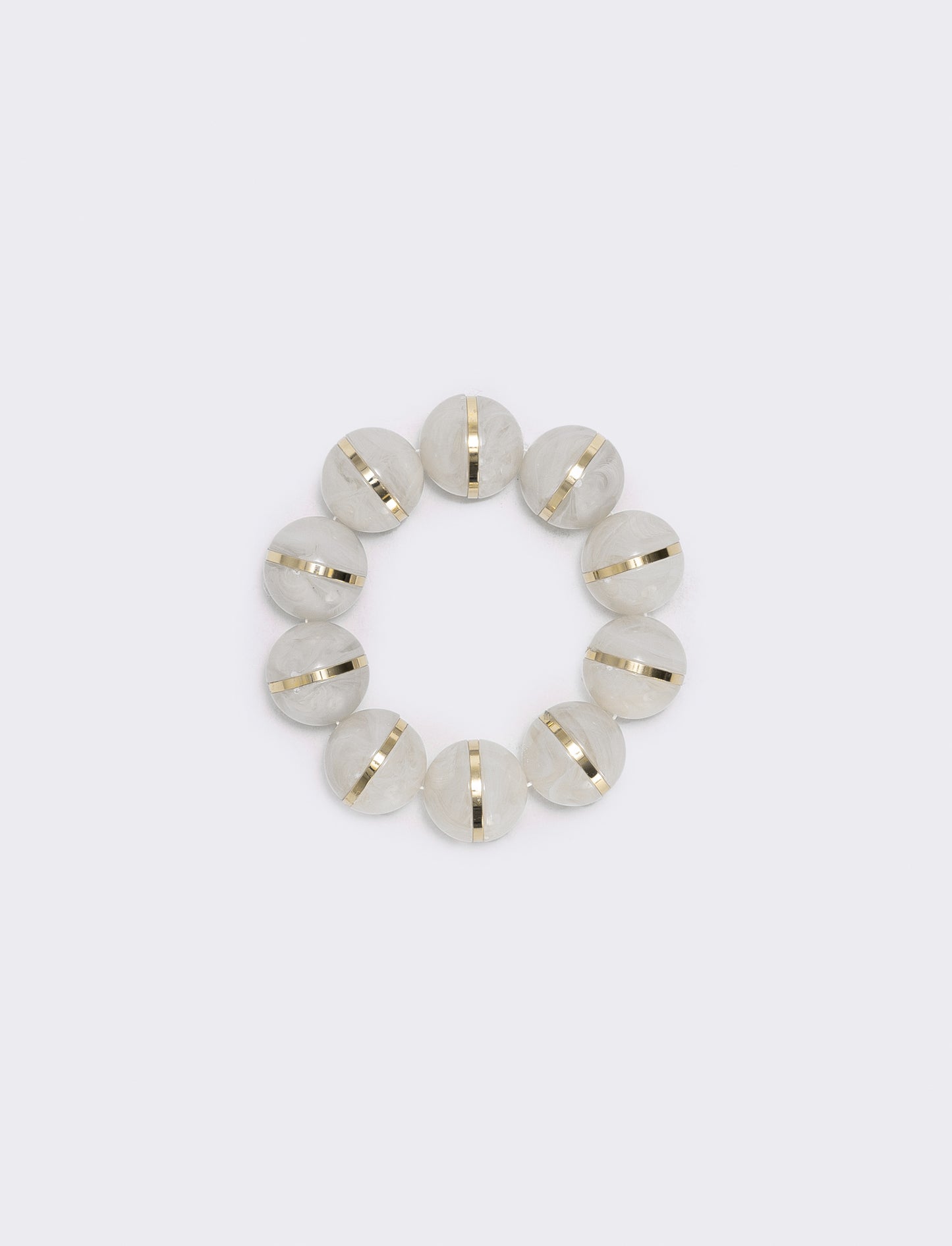 Bracciale elastico con sfere in pietra - Bianco
