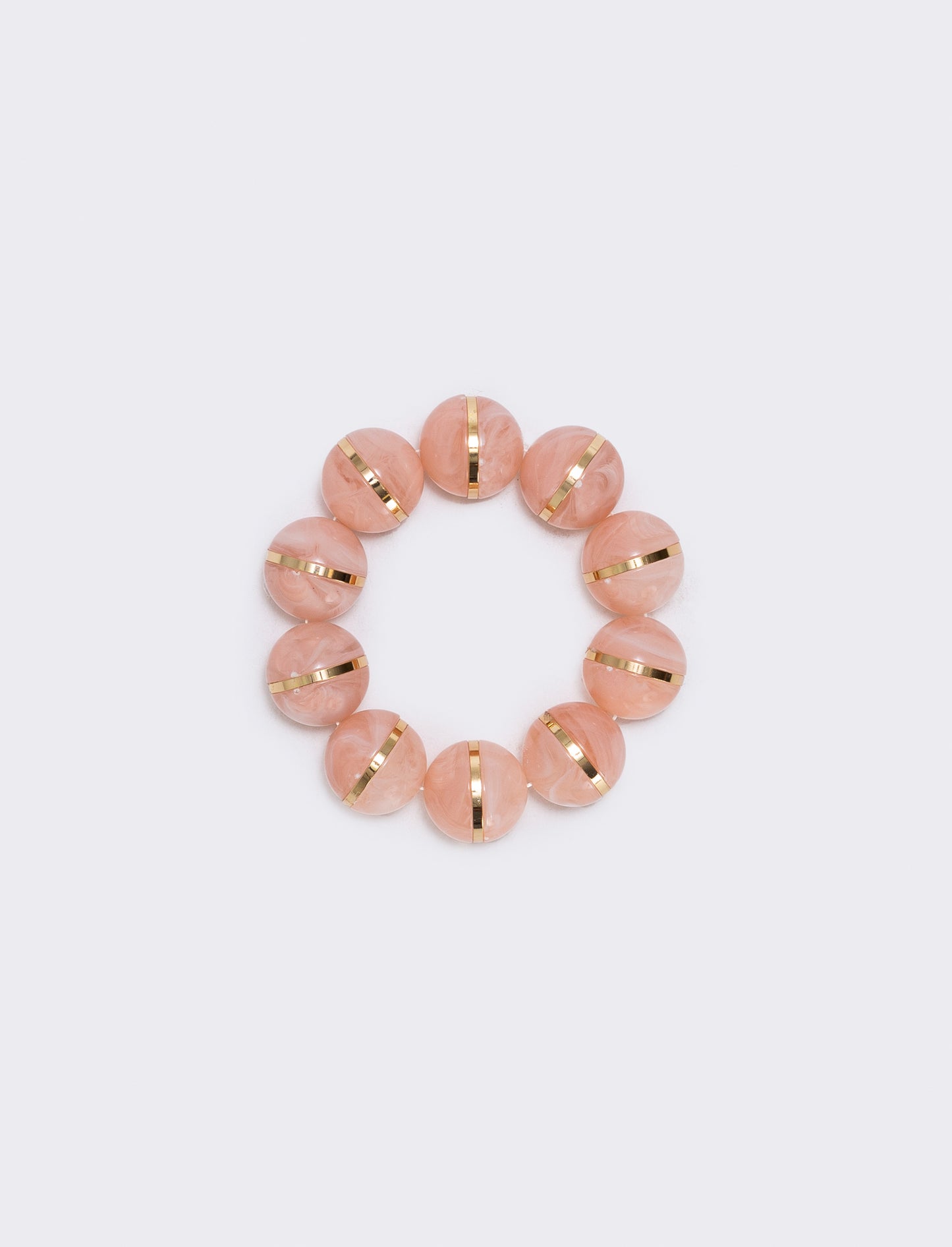 Bracciale elastico con sfere in pietra - Rosa