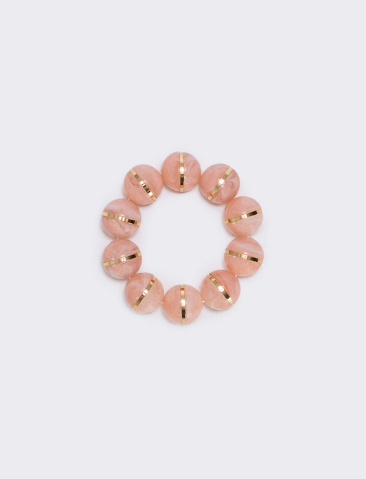 Elastic bracelet with stone beads - Pink