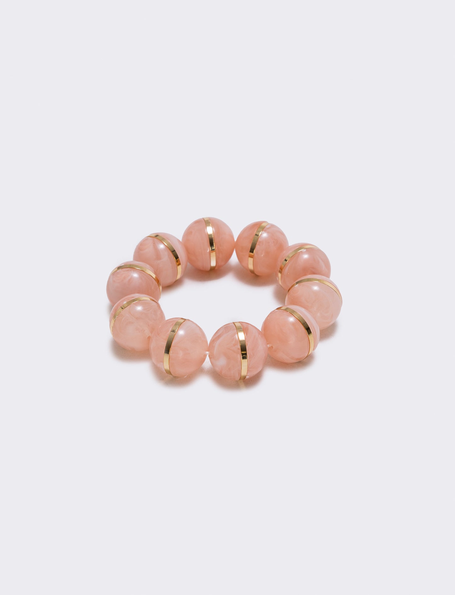 Bracciale elastico con sfere in pietra - Rosa