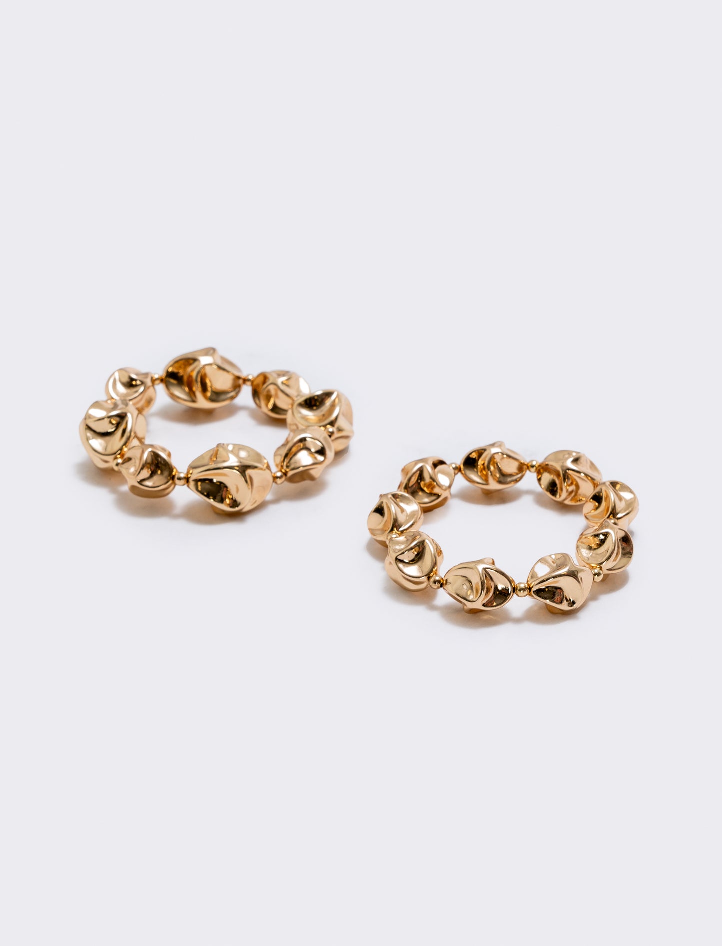 Bracciale due fili con sfere martellate - Oro