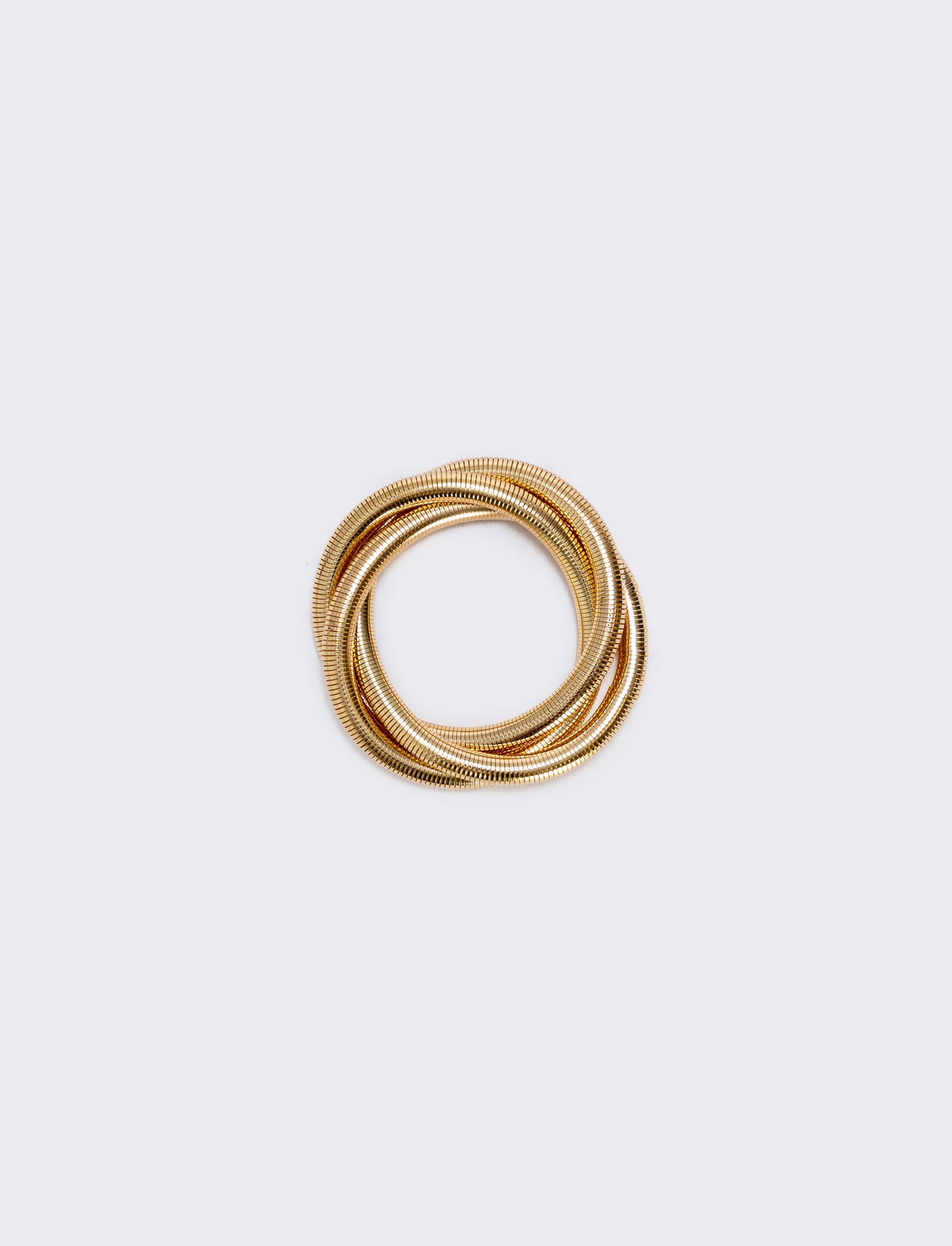 Elastic bracelet with three intertwined strands - Gold