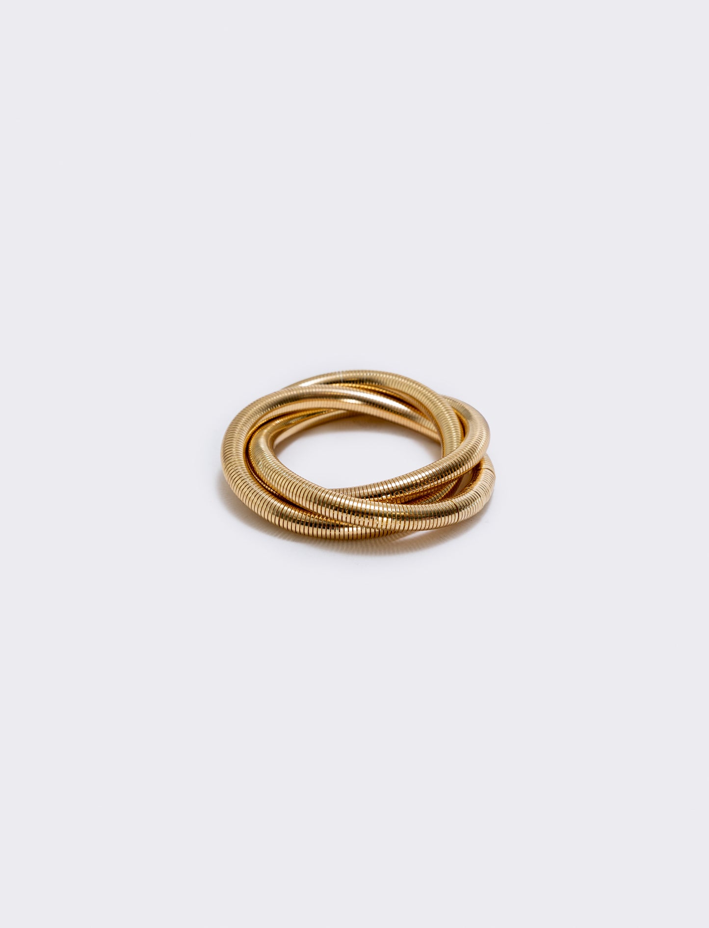 Elastic bracelet with three intertwined strands - Gold