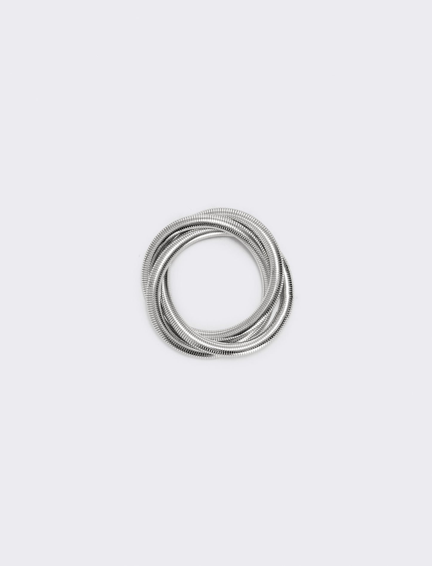 Bracciale elastico tre fili intrecciati - Argento