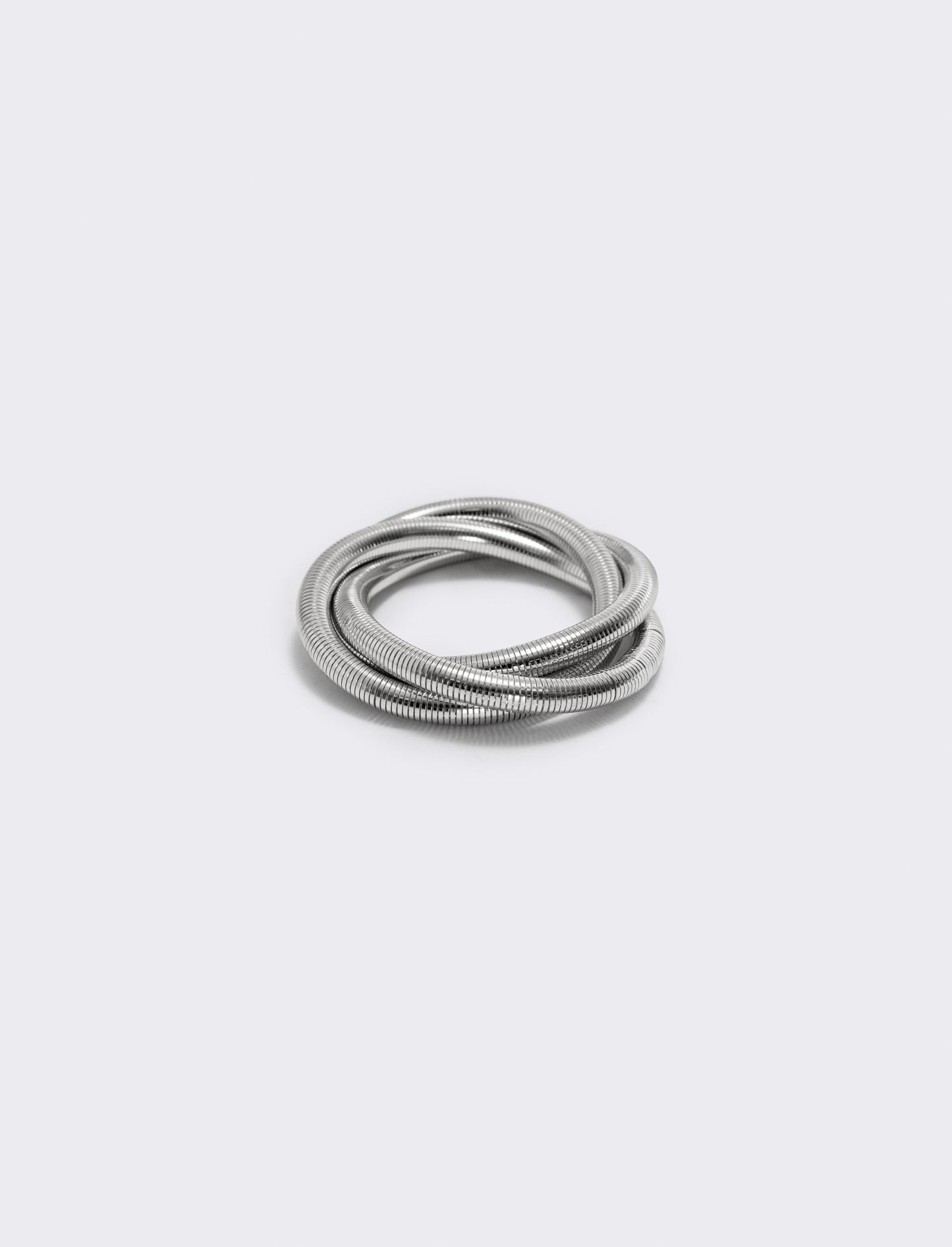 Bracciale elastico tre fili intrecciati - Argento