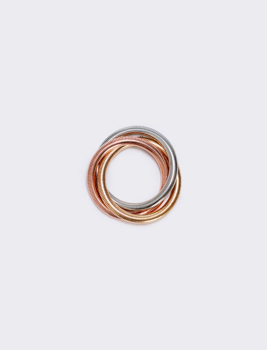 Elastic bracelet with three intertwined strands - Multicolor