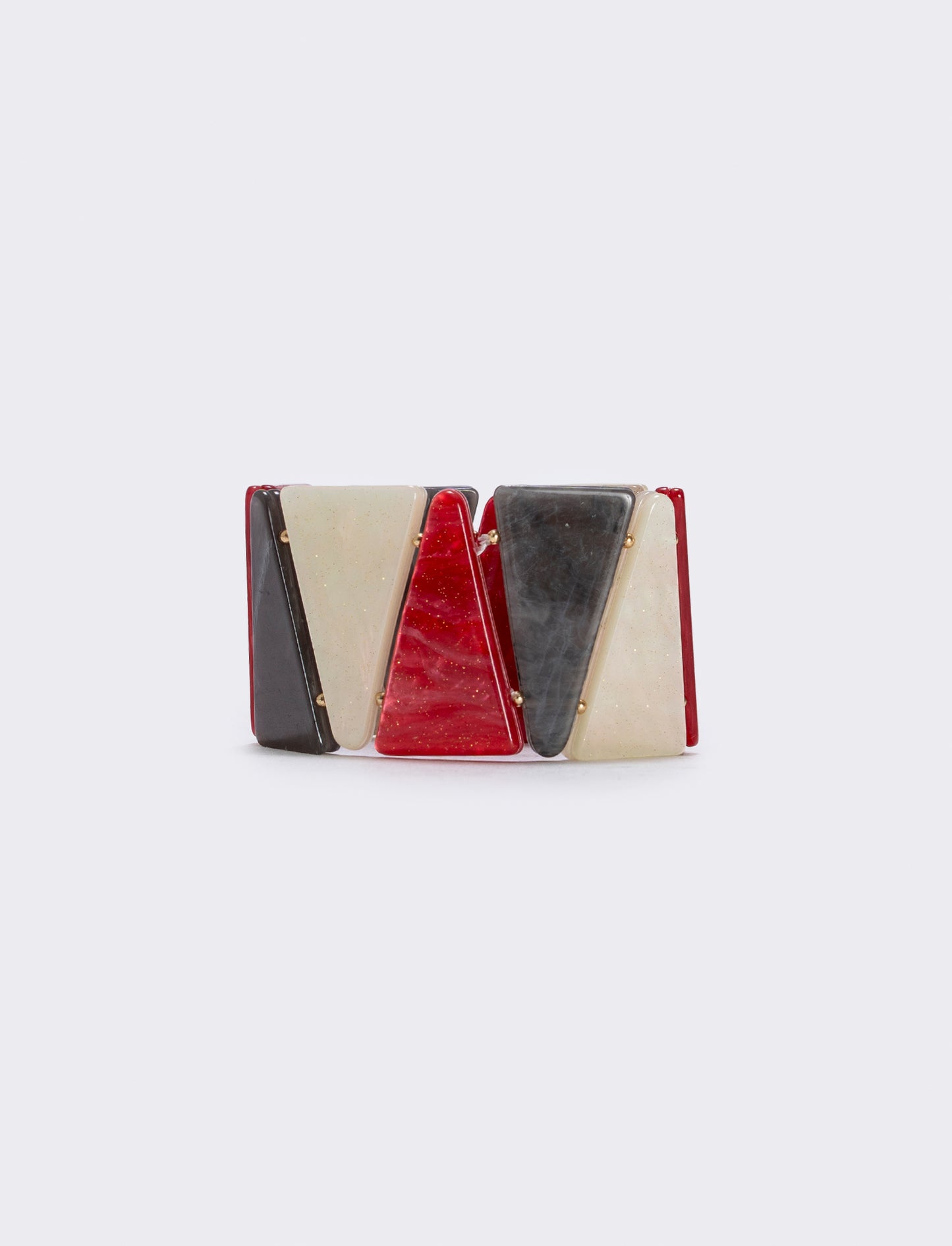 Elastic bracelet with triangular stones - Fuxia