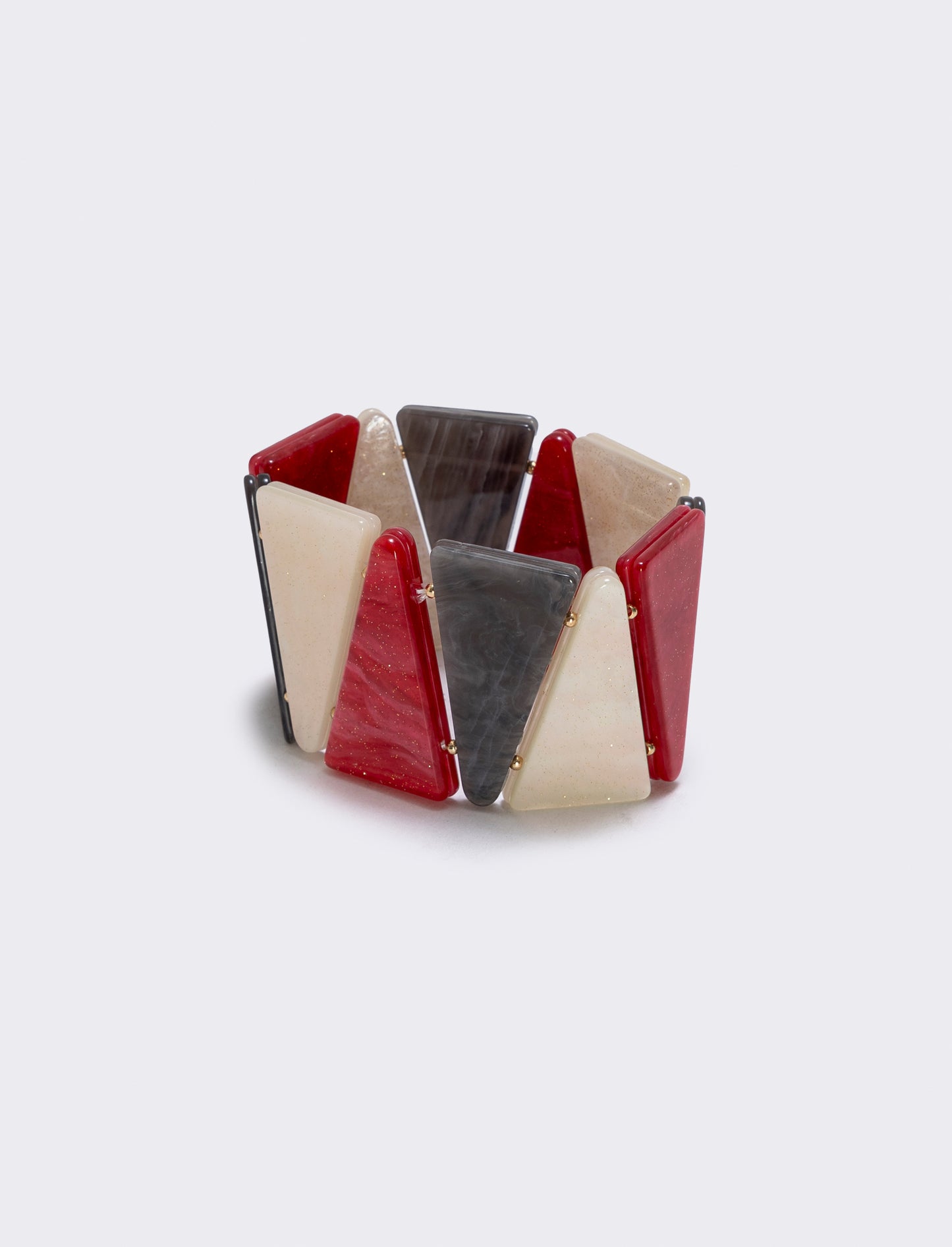 Elastic bracelet with triangular stones - Fuxia