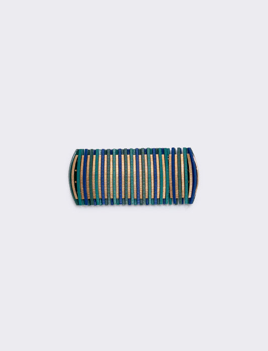 Bracciale elastico con barrette colorate - Blu