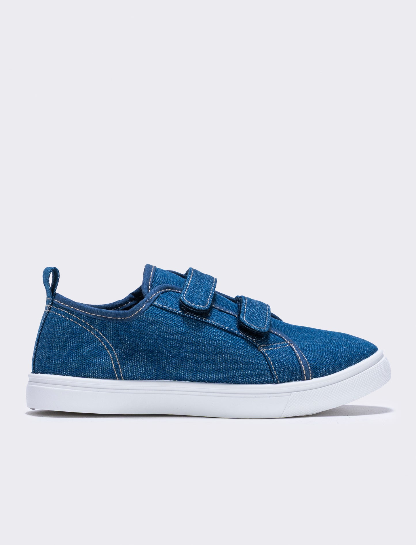 Children's canvas shoes with Velcro straps - Blue