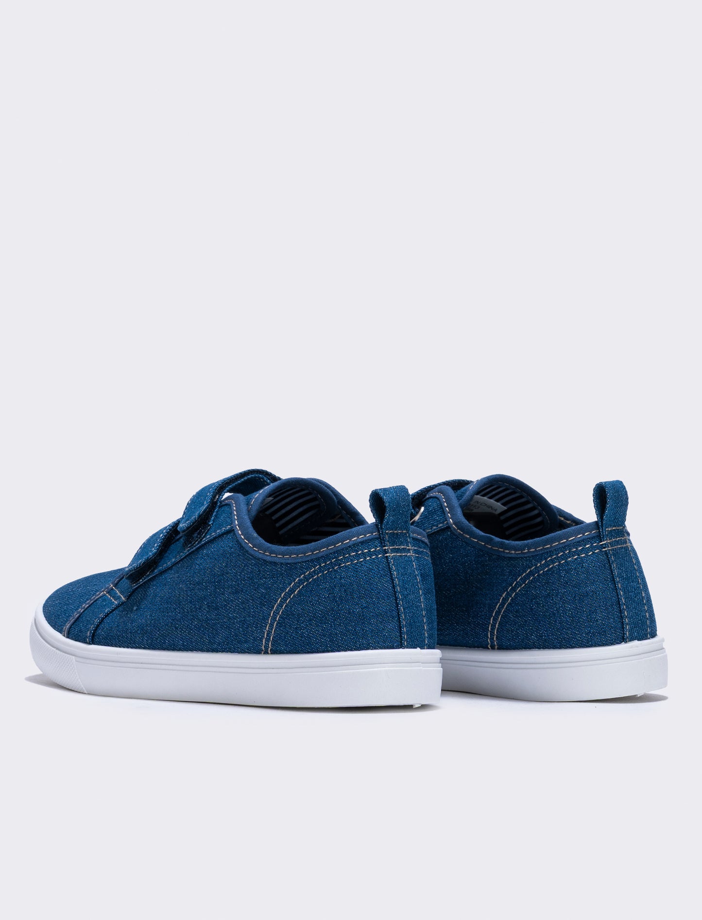 Children's canvas shoes with Velcro straps - Blue