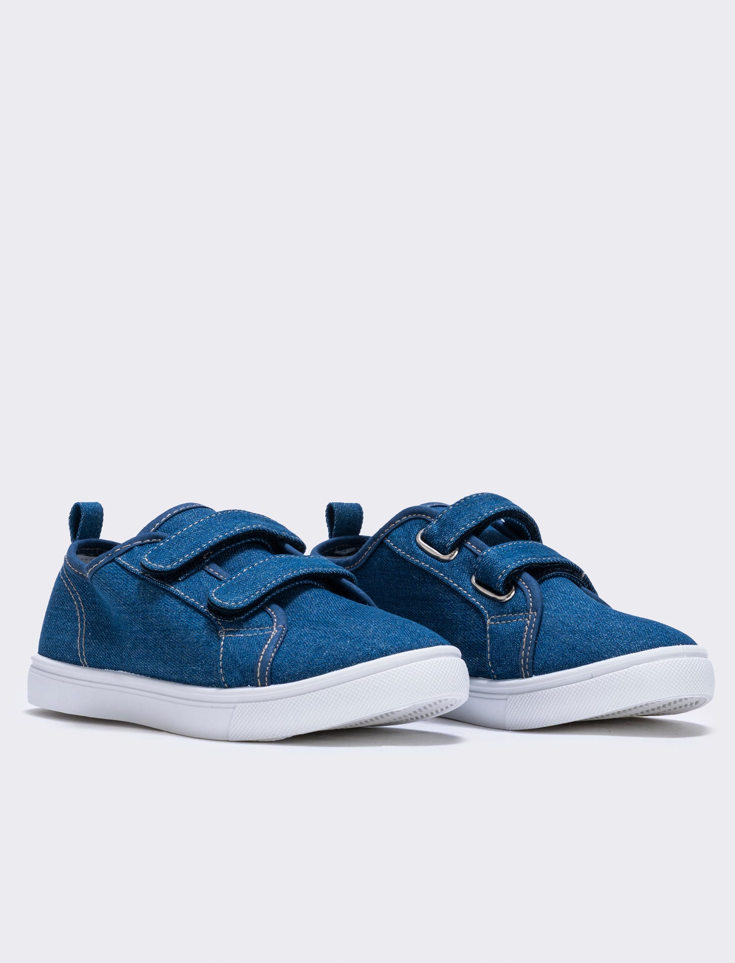 Children's canvas shoes with Velcro straps - Blue