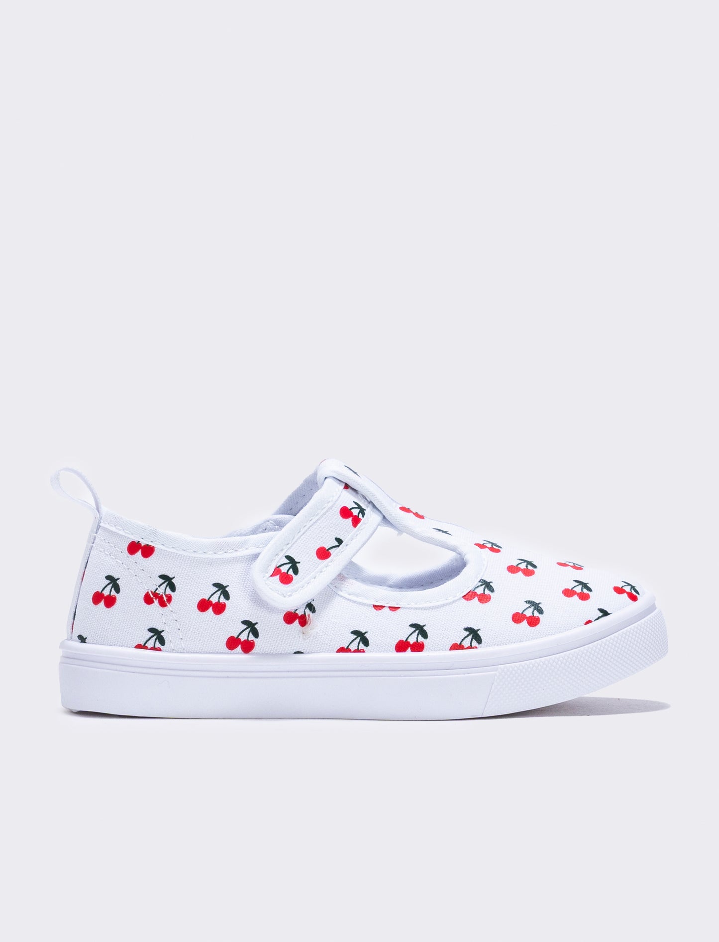 Scarpa rosa in tela con fragole per bambina - Bianco