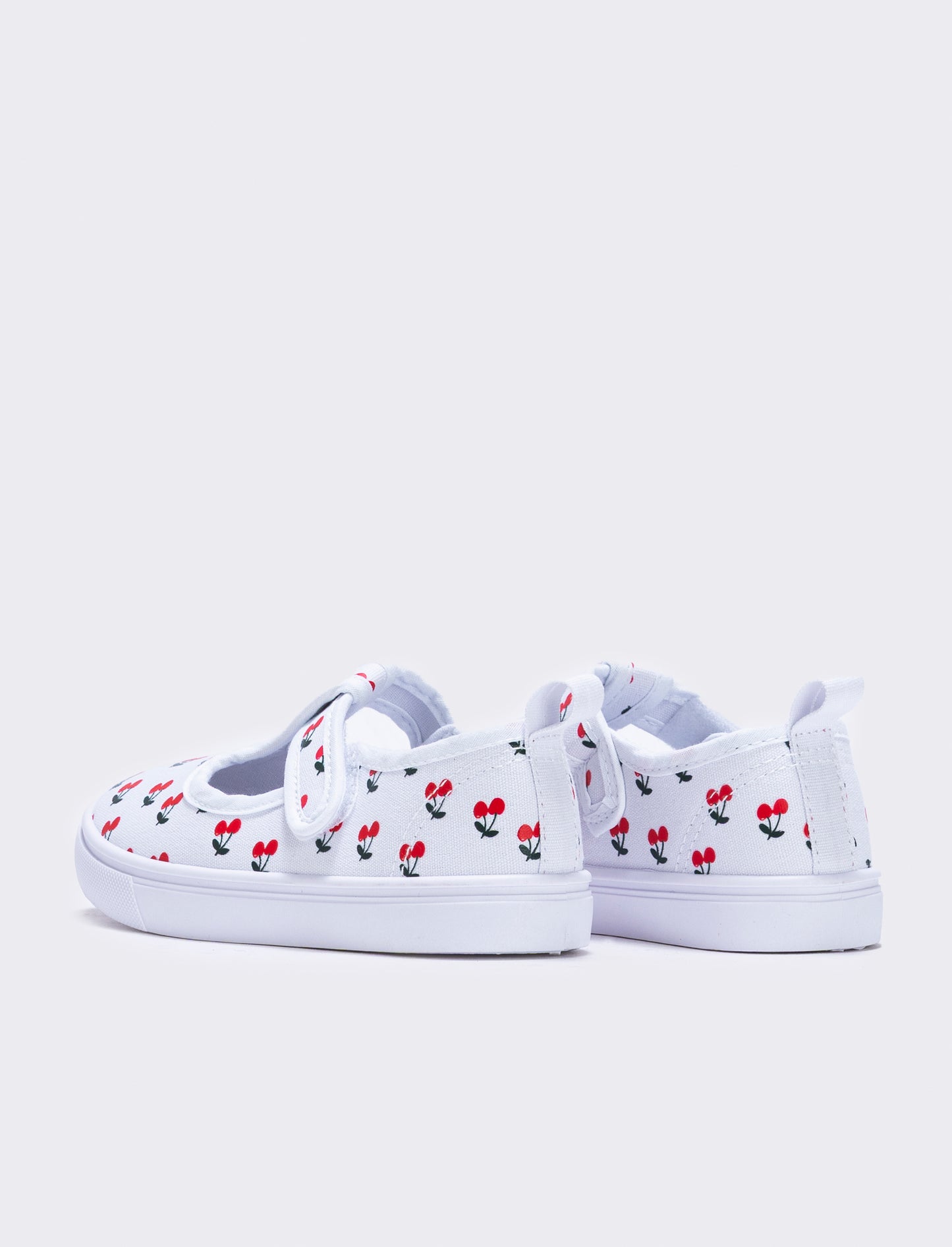 Scarpa rosa in tela con fragole per bambina - Bianco