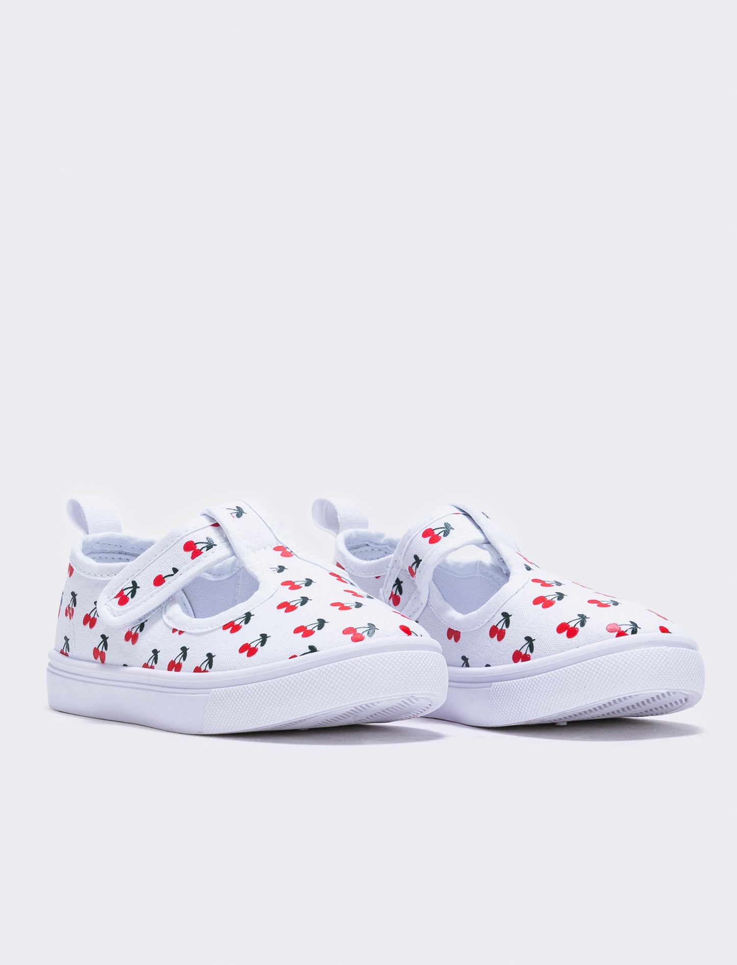 Scarpa rosa in tela con fragole per bambina - Bianco