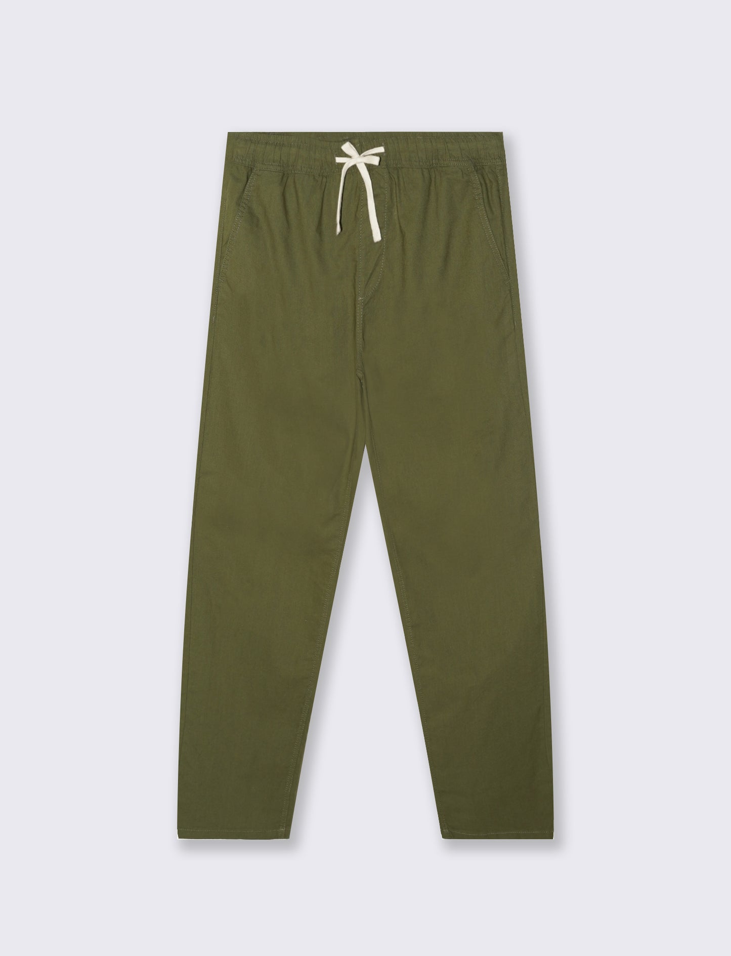 Pantaloni jogger in cotone con tasche - Verde oliva