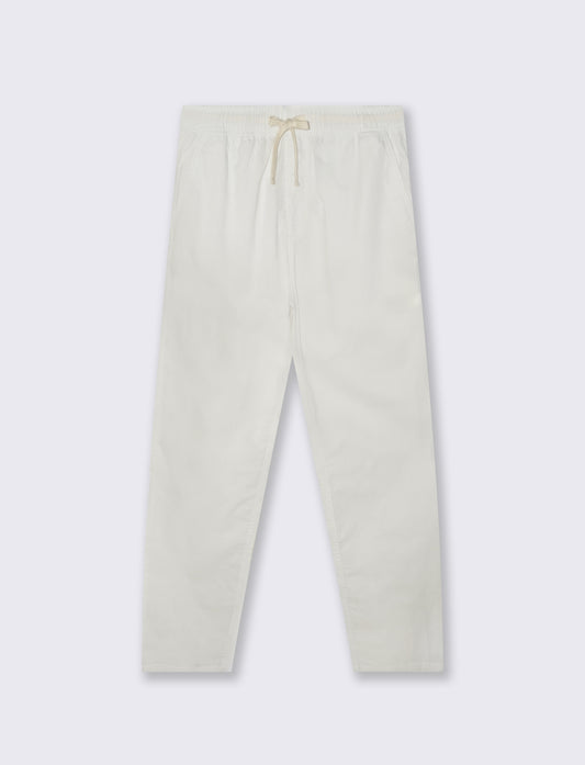 Pantaloni jogger in cotone con tasche - Bianco