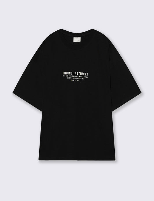 T-shirt con stampa e applicazioni uniche - Nero