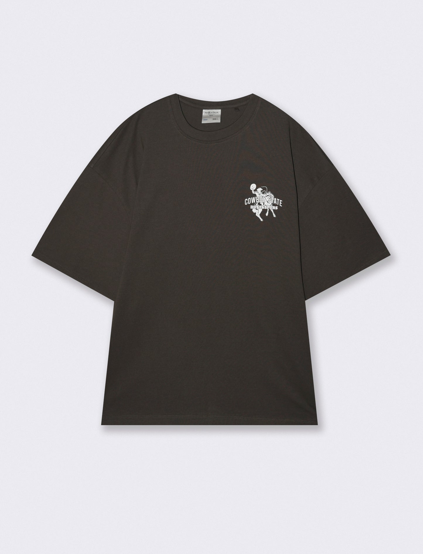 T-shirt girocollo con stampe uniche - Grigio piombo