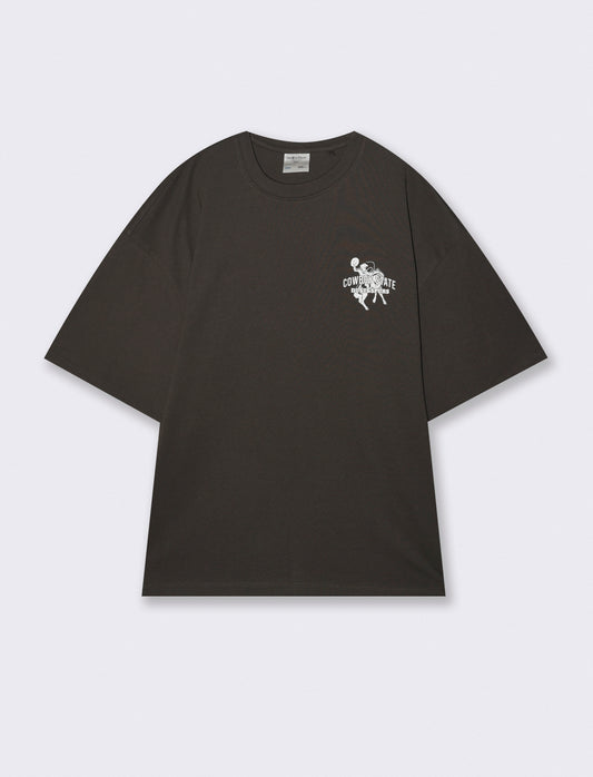 T-shirt girocollo con stampe uniche - Grigio piombo