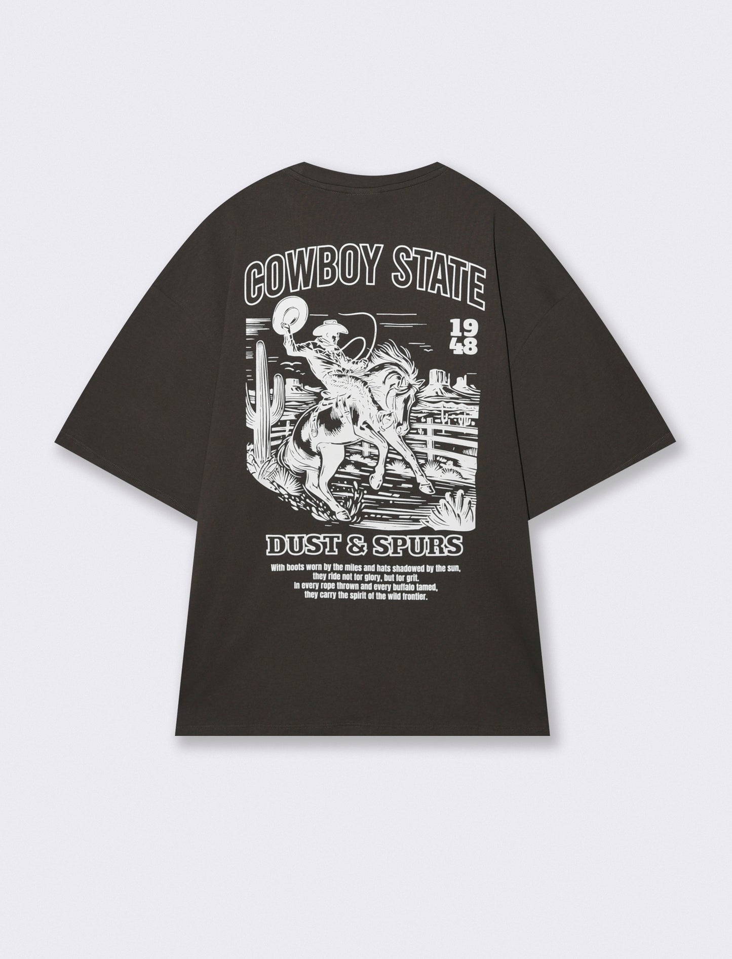 T-shirt girocollo con stampe uniche - Grigio piombo
