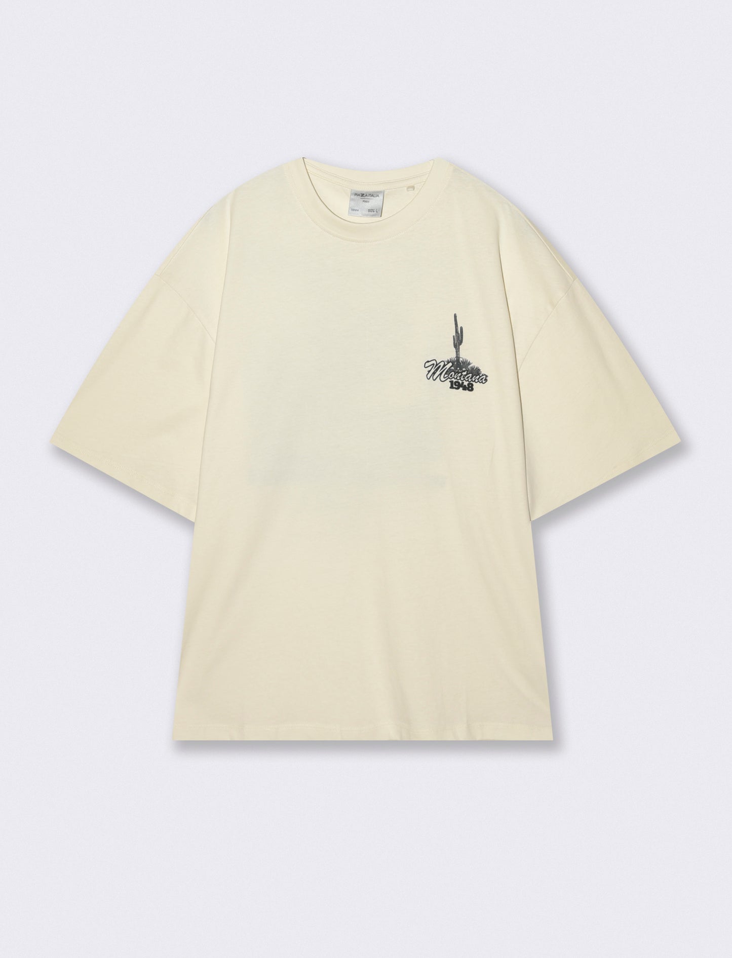 T-shirt girocollo con stampe uniche - Bianco latte