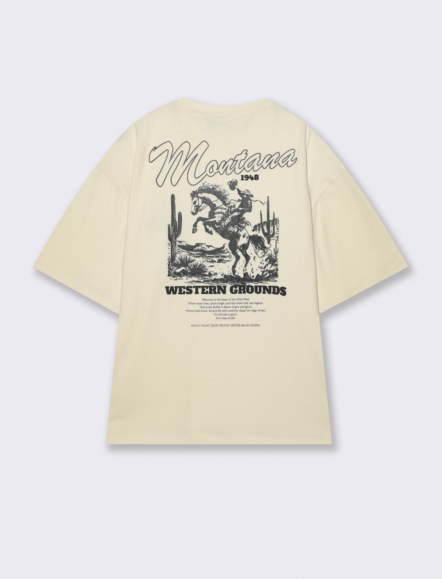 T-shirt girocollo con stampe uniche - Bianco latte