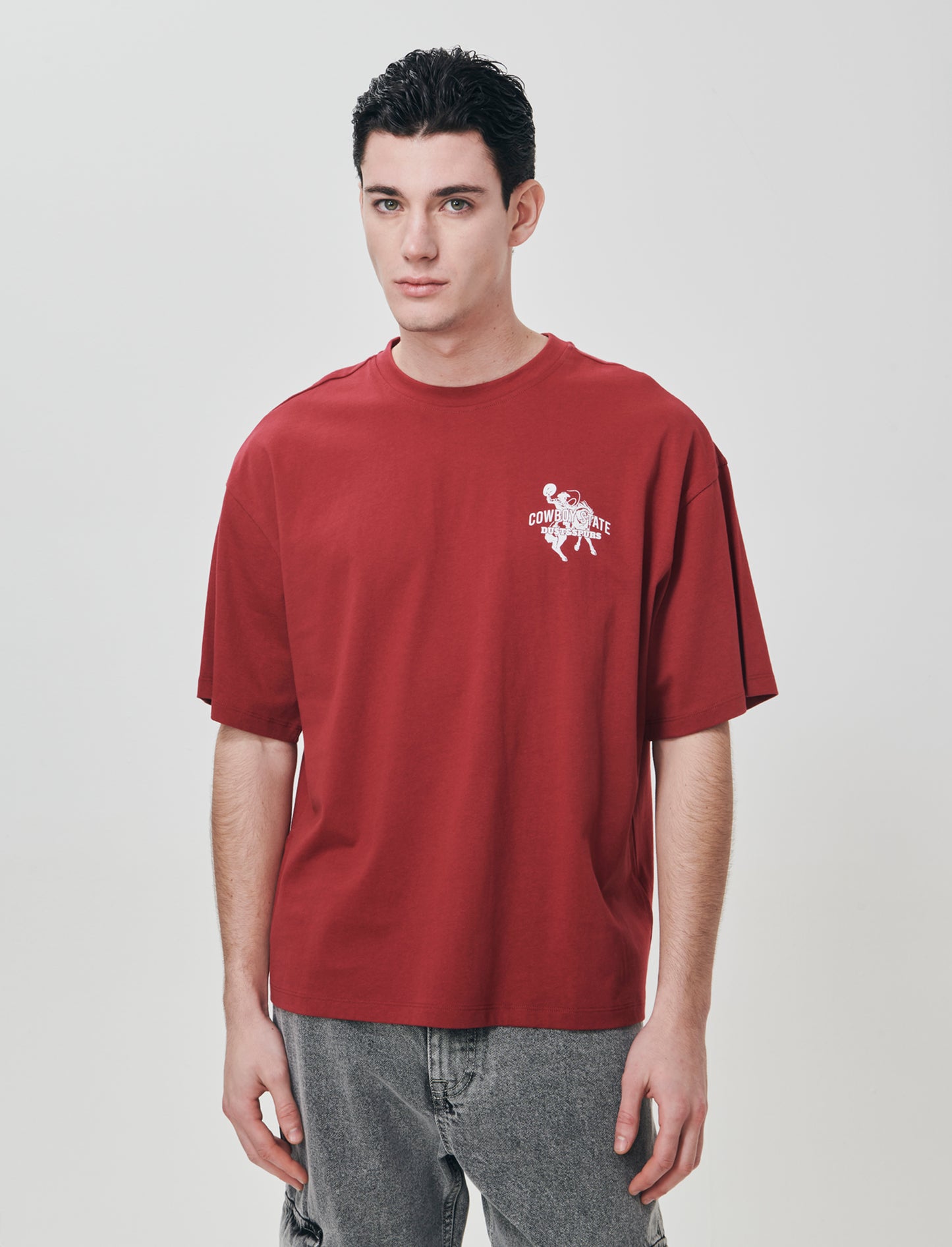 T-shirt girocollo con stampe uniche - Ciliegia