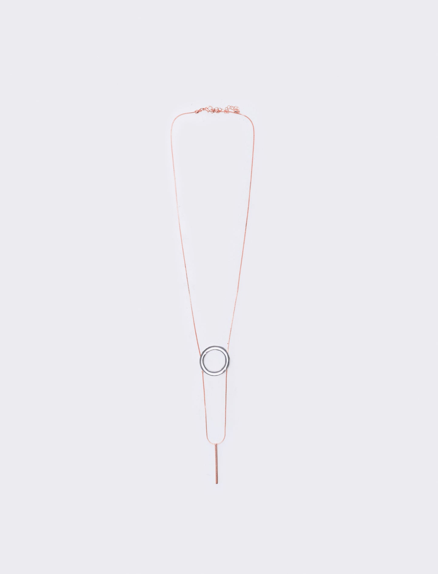 Collana lunga con cerchio e pendente - Multicolore