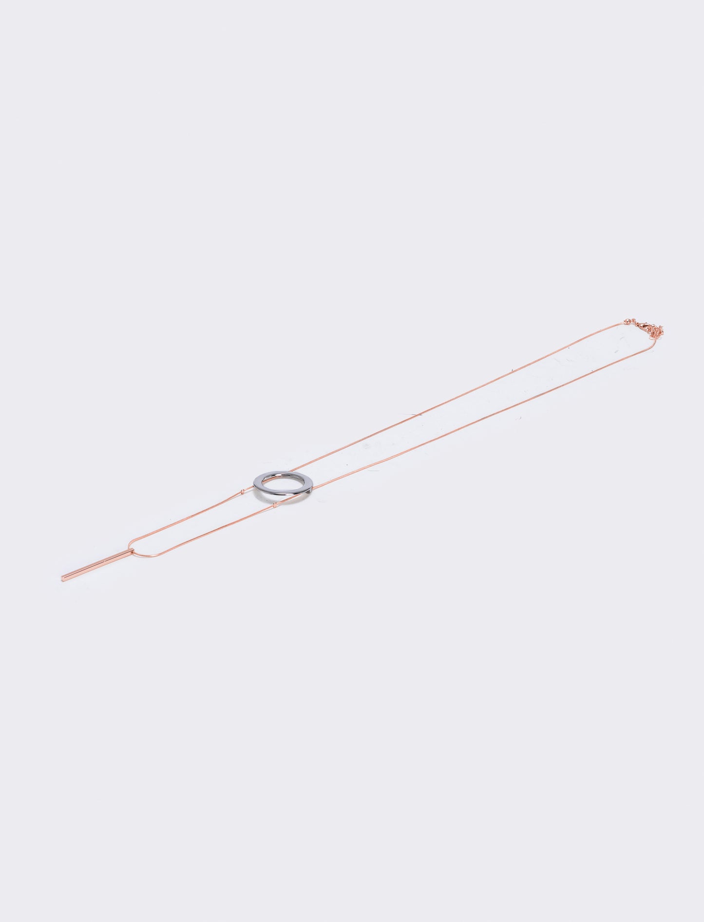 Collana lunga con cerchio e pendente - Multicolore